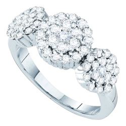 1CT Diamond Flower 14KT Ring White Gold