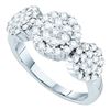 Image 1 : 1CT Diamond Flower 14KT Ring White Gold