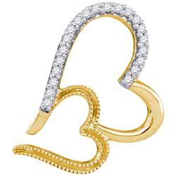0.12CT Diamond Heart 10KT Pendant Yellow Gold