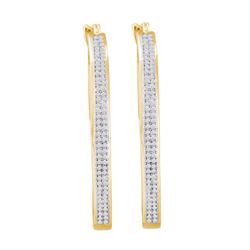 0.50CT Diamond Hoops 10KT Earrings Yellow Gold