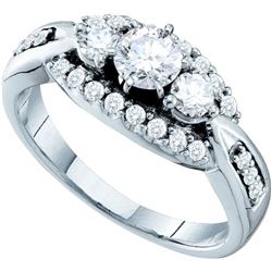 1CT Diamond Bridal 14KT Ring White Gold
