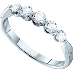 0.50CT Diamond 5-Stone 14KT Ring White Gold