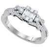 Image 1 : 0.50CT Diamond Cluster 18KT Ring White Gold