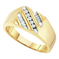 0.25CT Diamond Mens 10KT Ring Yellow Gold