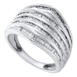 1CT Diamond Anniversary 10KT Ring White Gold