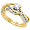 Image 1 : 0.60CT Diamond Bridal 14KT Ring Yellow Gold