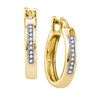 Image 1 : 0.05CT Diamond Hoops 10KT Earrings Yellow Gold