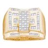 Image 1 : 1CT Diamond Mens 14KT Ring Yellow Gold