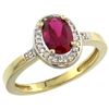 Image 1 : Natural 1.46 ctw Ruby & Diamond Engagement Ring 10K Yellow Gold - SC-CY914150-REF#25N6G