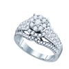 Image 1 : 1.0CT Diamond Flower 10KT Ring White Gold