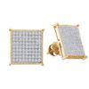 Image 1 : 0.35CT Diamond Micro-Pave 10KT Earrings Yellow Gold
