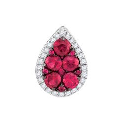 1.0CT Diamond and 1CT Ruby Anniversary 14KT Pendant White Gold