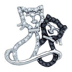 0.15CT Diamond Cat 10KT Pendant White Gold