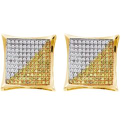 0.35CT Diamond Micro-Pave 14KT Earrings Yellow Gold