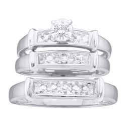0.10CT Diamond Trio Set 10KT Ring White Gold