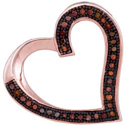 0.10CTW White and Champagne Diamond Heart 10KT Pendant Rose Gold