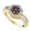 Image 1 : 0.85CT Diamond Flower 14KT Ring Yellow Gold