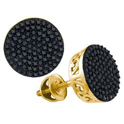 0.50CT Diamond Micro-Pave 10KT Earrings Yellow Gold