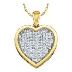 0.50CT Diamond Heart 10KT Pendant Yellow Gold