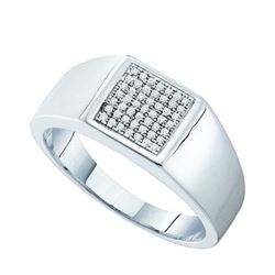 0.02CT Diamond Mens 10KT Ring White Gold