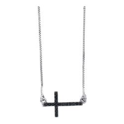 0.10CT Diamond Cross 10KT Pendant White Gold
