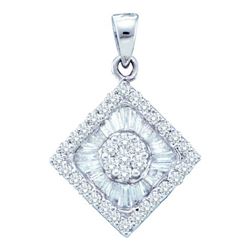 1.0CT Diamond Flower 14KT Pendant White Gold