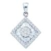Image 1 : 1.0CT Diamond Flower 14KT Pendant White Gold