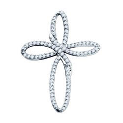 0.25CT Diamond Cross 10KT Pendant White Gold