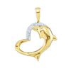 Image 1 : 0.03CT Diamond Dolphin 10KT Pendant Yellow Gold