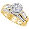 Image 1 : 0.60CT Diamond Flower 14KT Ring Yellow Gold