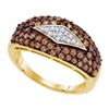 Image 1 : 1CTW White and Champagne Diamond Micro-Pave 10KT Ring Yellow Gold