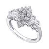 Image 1 : 0.25CT Diamond Cluster 14KT Ring White Gold