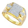 Image 1 : 0.35CT Diamond Mens 10KT Ring Yellow Gold