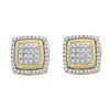 Image 1 : 0.25CT Diamond Micro-Pave 10KT Earrings Yellow Gold