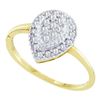 Image 1 : 0.25CT Diamond Cluster 10KT Ring Yellow Gold