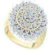 Image 1 : 1CT Diamond Cluster 10KT Ring Yellow Gold