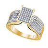 Image 1 : 0.35CT Diamond Micro-Pave 10KT Ring Yellow Gold