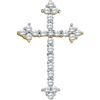 Image 1 : 0.25CT Diamond Cross 10KT Pendant Yellow Gold