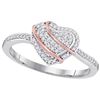 Image 1 : 0.02CT Diamond Heart 10KT Ring 2Tone Gold