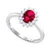 Image 1 : 0.25CT Diamond and 0.85CT Ruby Anniversary 14KT Ring White Gold