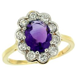 Natural 2.34 ctw Amethyst & Diamond Engagement Ring 14K Yellow Gold - SC-C319661Y01-REF#81K4R