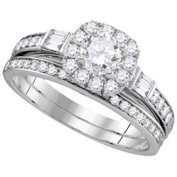 1CT Diamond Bridal 14KT Ring White Gold