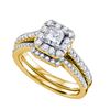 Image 1 : 1.0CT Diamond Bridal 14KT Ring Yellow Gold