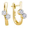 Image 1 : 0.25CT Diamond Hoops 10KT Earrings Yellow Gold