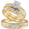 Image 1 : 0.33CT Diamond Trio Set 10KT Ring Yellow Gold
