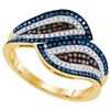 Image 1 : 0.50CT Diamond Micro-Pave 10KT Ring Yellow Gold