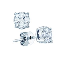 1.0CT Diamond Anniversary 18KT Earrings Yellow Gold