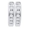 Image 1 : 0.25CT Diamond Hoops 10KT Earrings White Gold