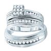 Image 1 : 1.0CT Diamond Trio Set 14KT Ring White Gold