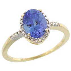 Natural 1.33 ctw Tanzanite & Diamond Engagement Ring 10K Yellow Gold - SC-CY948113-REF#39H7W